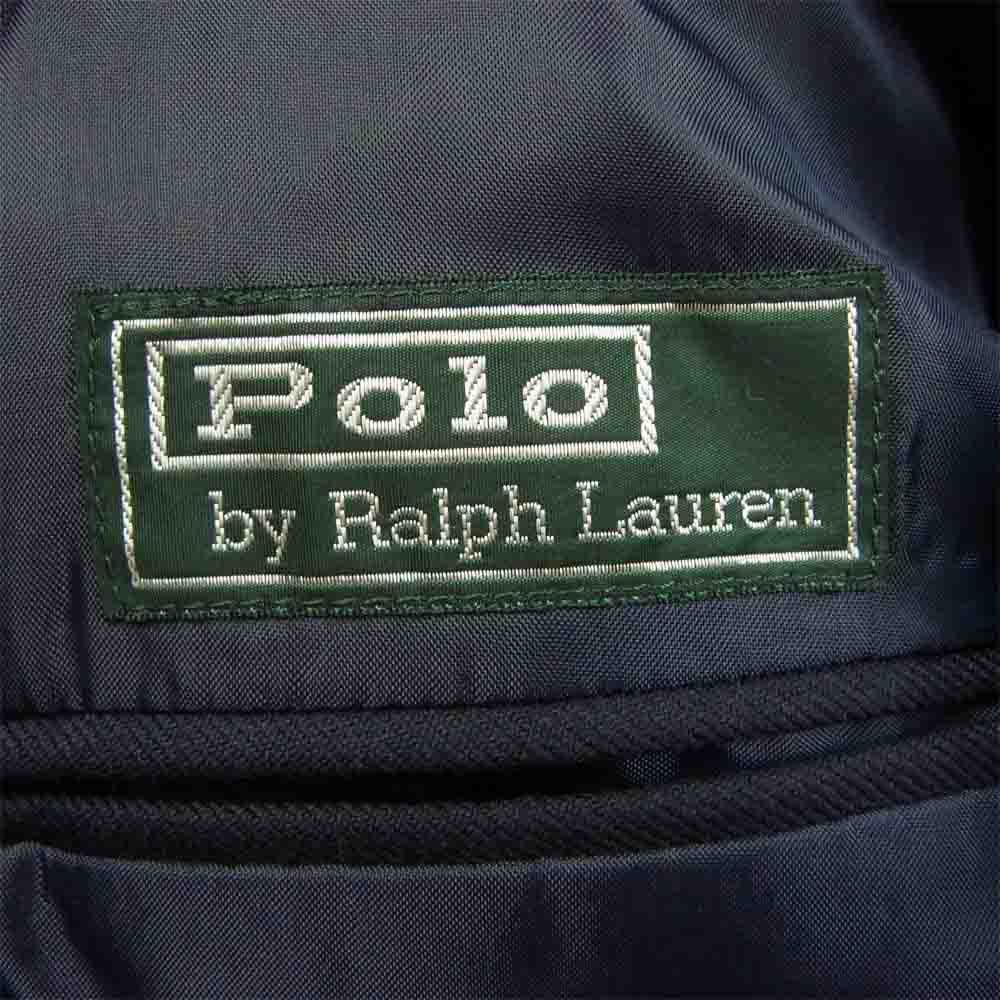 POLO RALPH LAUREN ポロ・ラルフローレン 金ボタン 紺ブレザー ウール ダブル テーラード ジャケット ネイビー系 160【中古】