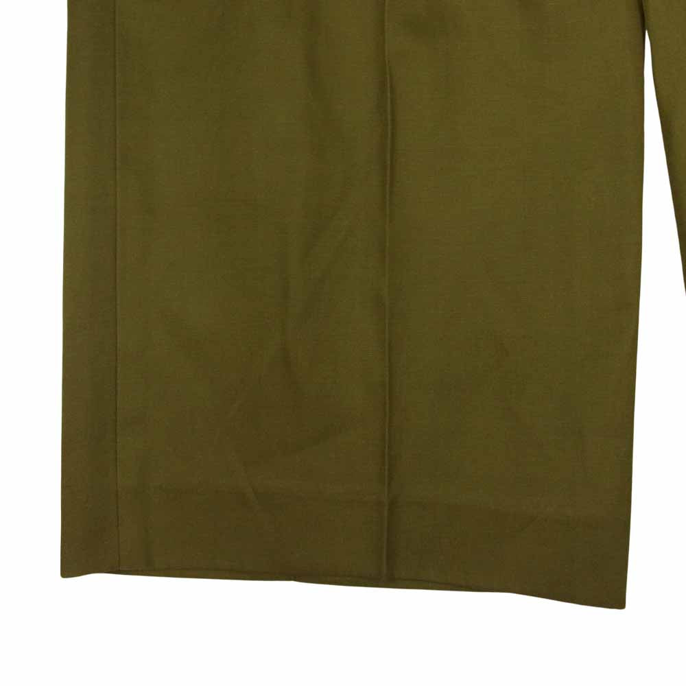 シクラス シルクコットン ワイド パンツ  カーキ系 34【中古】