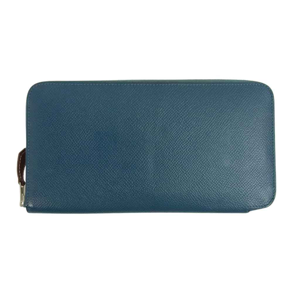 HERMES エルメス T刻印 アザップ ロング シルクイン デッラ カヴァッレリア ラウンドファスナー ウォレット ブルー系【中古】
