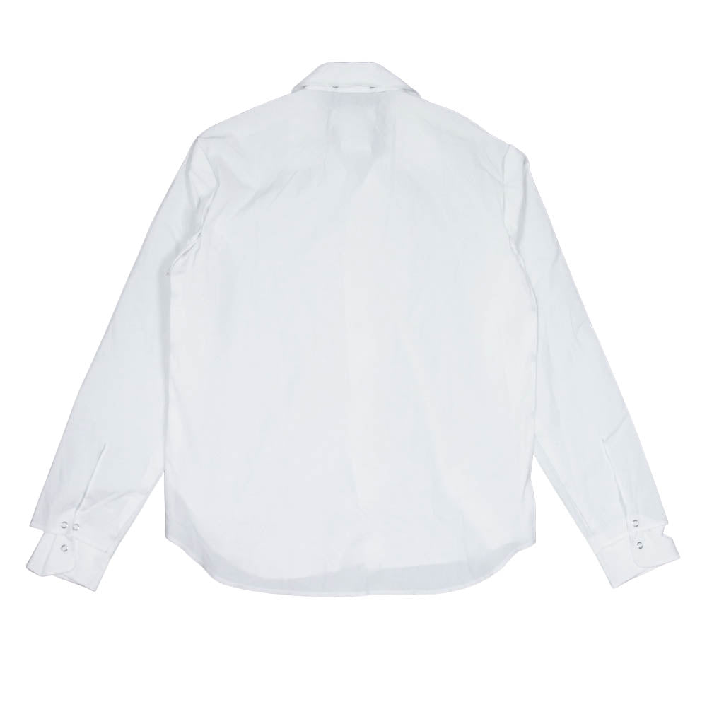 MAISON MARGIELA メゾンマルジェラ 10ライン スタッフタグ S30DL0358 スナップ ハトメシーム オープンカラー シャツ ホワイト系 39【中古】