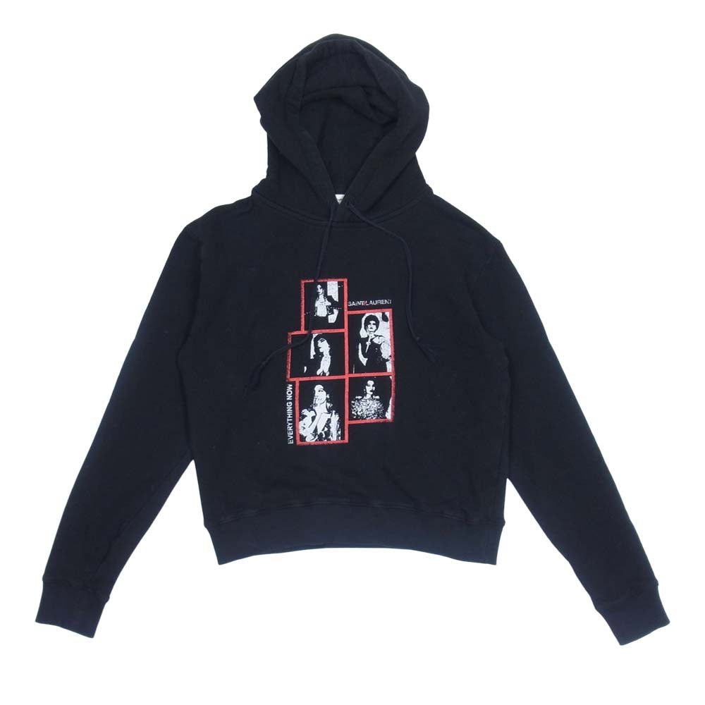SAINT LAURENT サンローラン ケリングジャパンタグ 553452 YBCP2 ポラロイドプリント プルオーバー パーカー ブラック系 XS【中古】