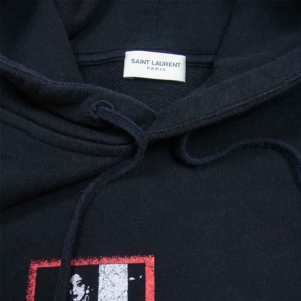 SAINT LAURENT サンローラン ケリングジャパンタグ 553452 YBCP2 ポラロイドプリント プルオーバー パーカー ブラック系 XS【中古】