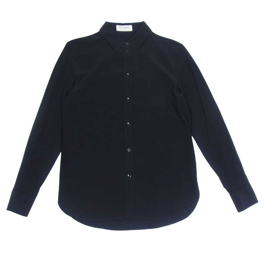 SAINT LAURENT サンローラン ケリングジャパンタグ 510433 Y100W シルク100％ 長袖シャツ ブラック系 F38【中古】