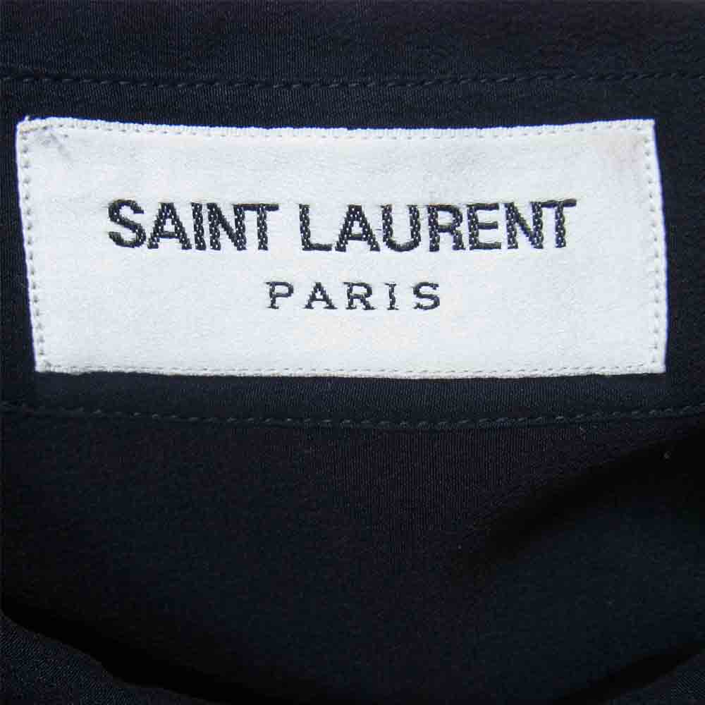 SAINT LAURENT サンローラン ケリングジャパンタグ 510433 Y100W シルク100％ 長袖シャツ ブラック系 F38【中古】