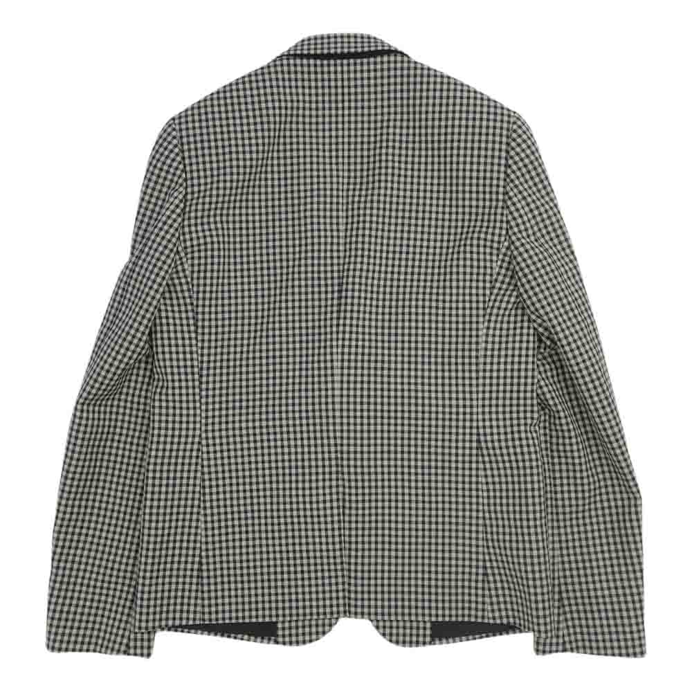 SAINT LAURENT サンローラン 国内正規品 エディ期 16SS 410906 Y677L モヘアウール 裏地シルク100％ ギンガムチェック テーラードジャケット オフホワイト系 46【中古】