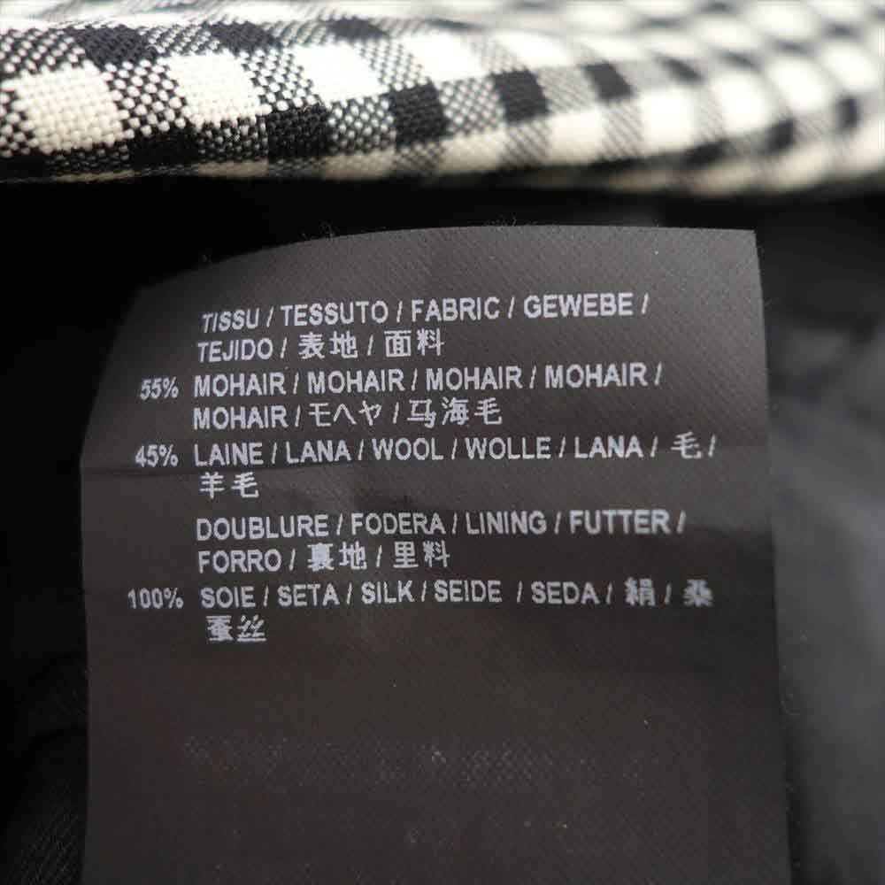 SAINT LAURENT サンローラン 国内正規品 エディ期 16SS 410906 Y677L モヘアウール 裏地シルク100％ ギンガムチェック テーラードジャケット オフホワイト系 46【中古】