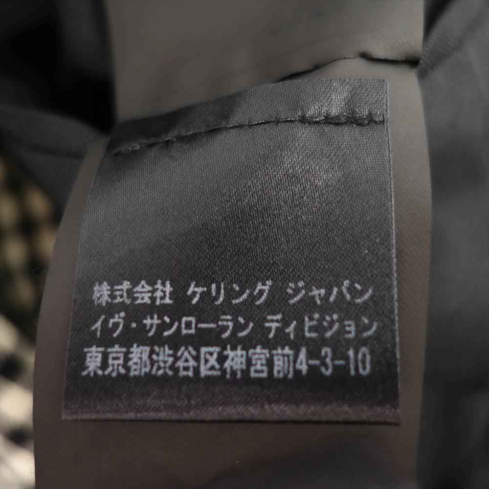 SAINT LAURENT サンローラン 国内正規品 エディ期 16SS 410906 Y677L モヘアウール 裏地シルク100％ ギンガムチェック テーラードジャケット オフホワイト系 46【中古】