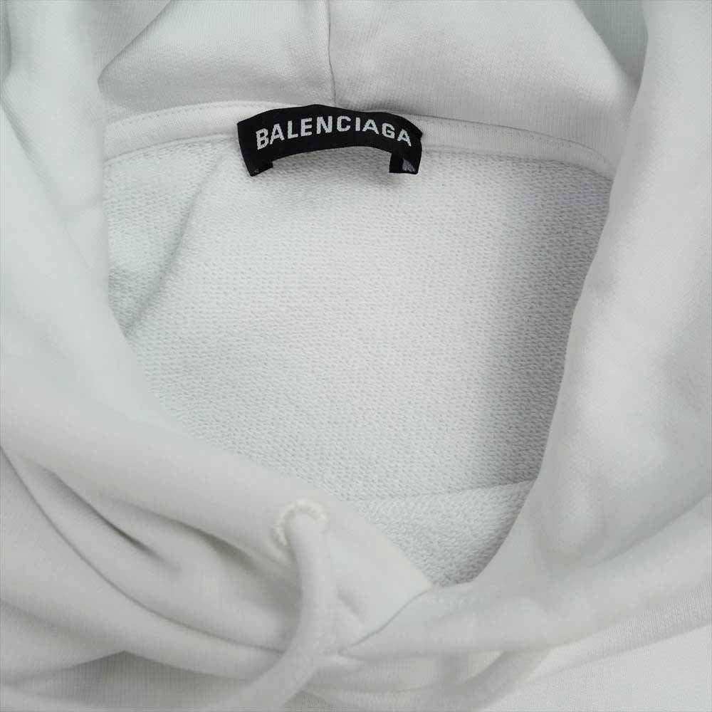BALENCIAGA バレンシアガ 570811 TIV55 ジャパン表記タグ NEW COPYRIGHT MEDIUM FIT HOODIE コピーライトロゴプリント プルオーバー パーカー ホワイト系 M【美品】【中古】