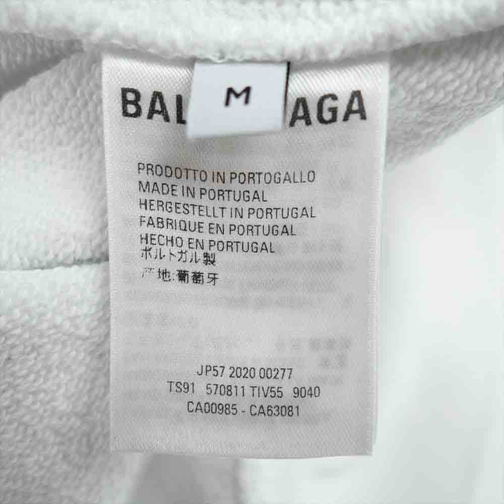 BALENCIAGA バレンシアガ 570811 TIV55 ジャパン表記タグ NEW COPYRIGHT MEDIUM FIT HOODIE コピーライトロゴプリント プルオーバー パーカー ホワイト系 M【美品】【中古】