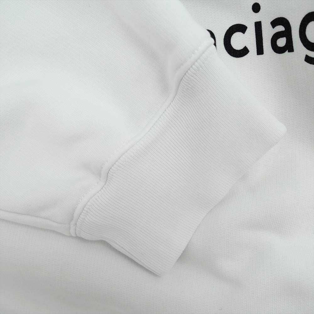 BALENCIAGA バレンシアガ 570811 TIV55 ジャパン表記タグ NEW COPYRIGHT MEDIUM FIT HOODIE コピーライトロゴプリント プルオーバー パーカー ホワイト系 M【美品】【中古】