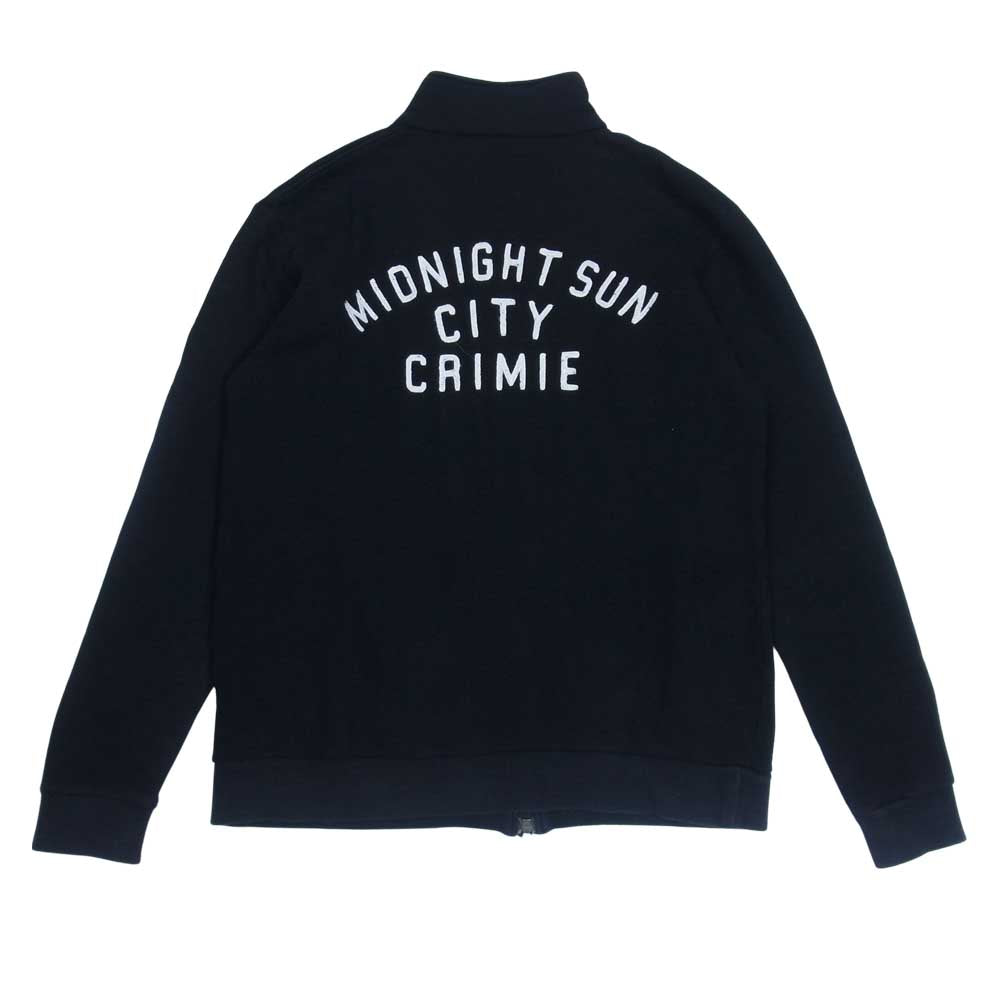 CRIMIE クライミー バック 刺繍 ジップ 襟付き スウェット ブラック系 L【中古】