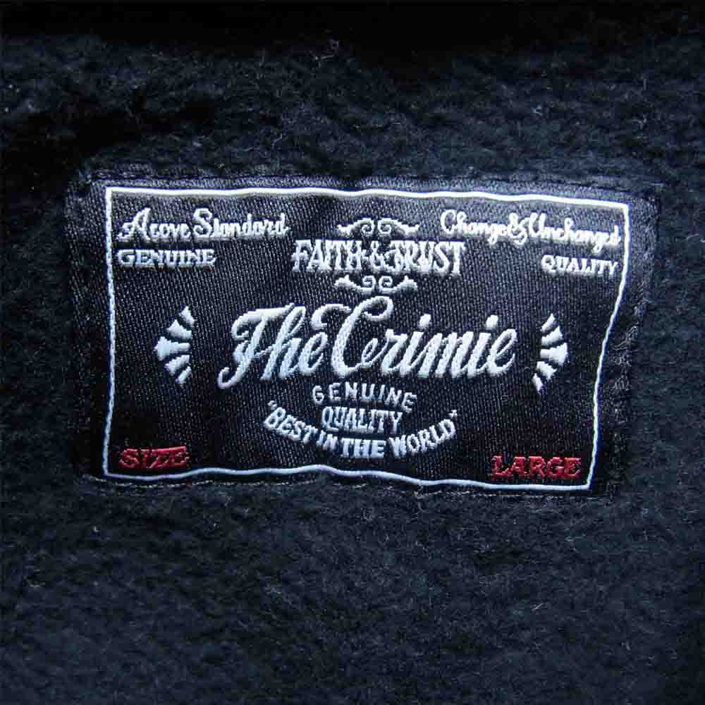 CRIMIE クライミー バック 刺繍 ジップ 襟付き スウェット ブラック系 L【中古】