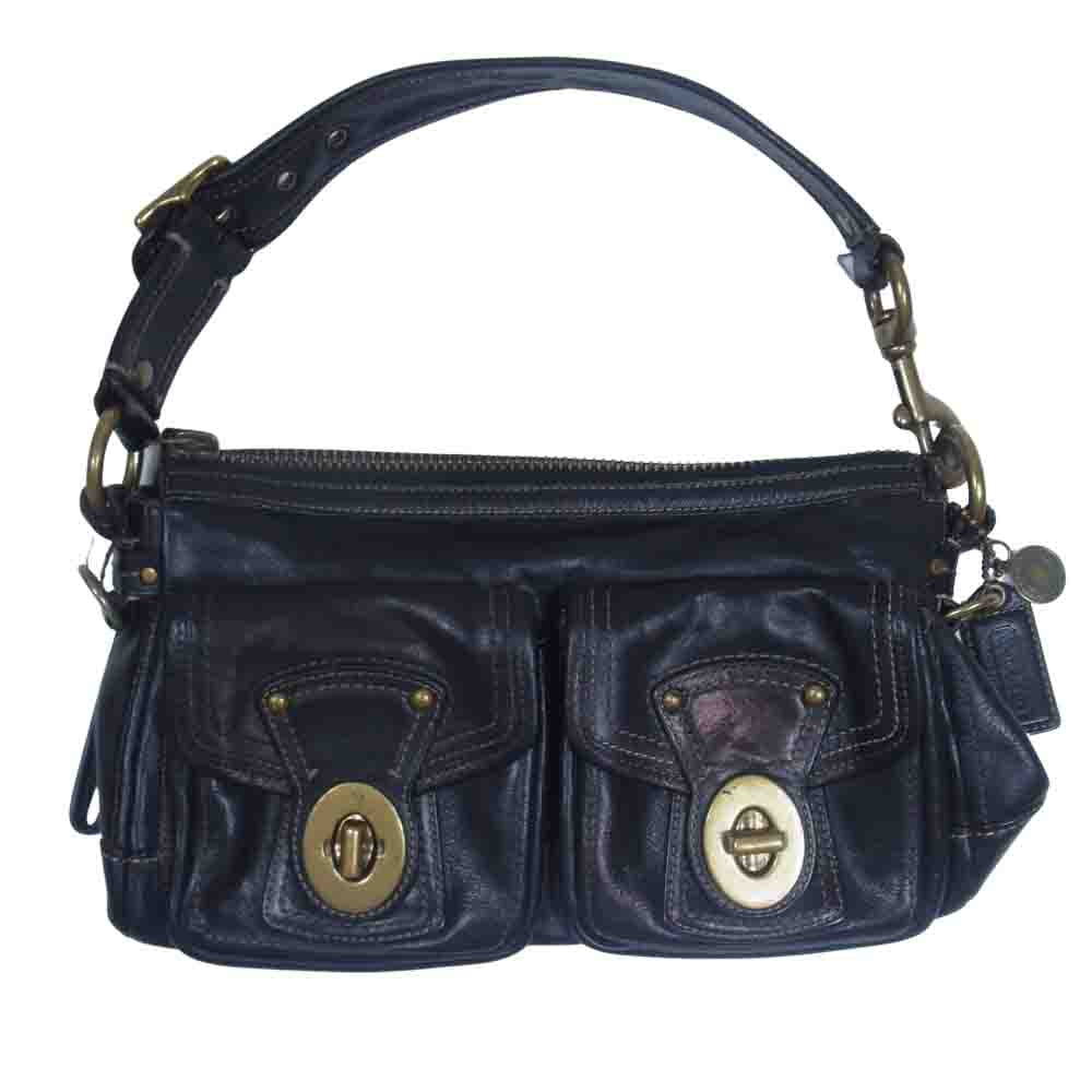COACH コーチ レガシー レザー ショルダー バッグ ブラック系【中古】