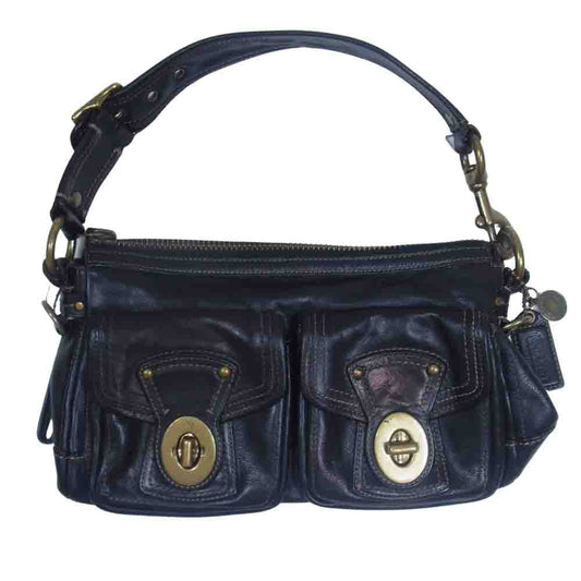COACH コーチ レガシー レザー ショルダー バッグ ブラック系【中古】