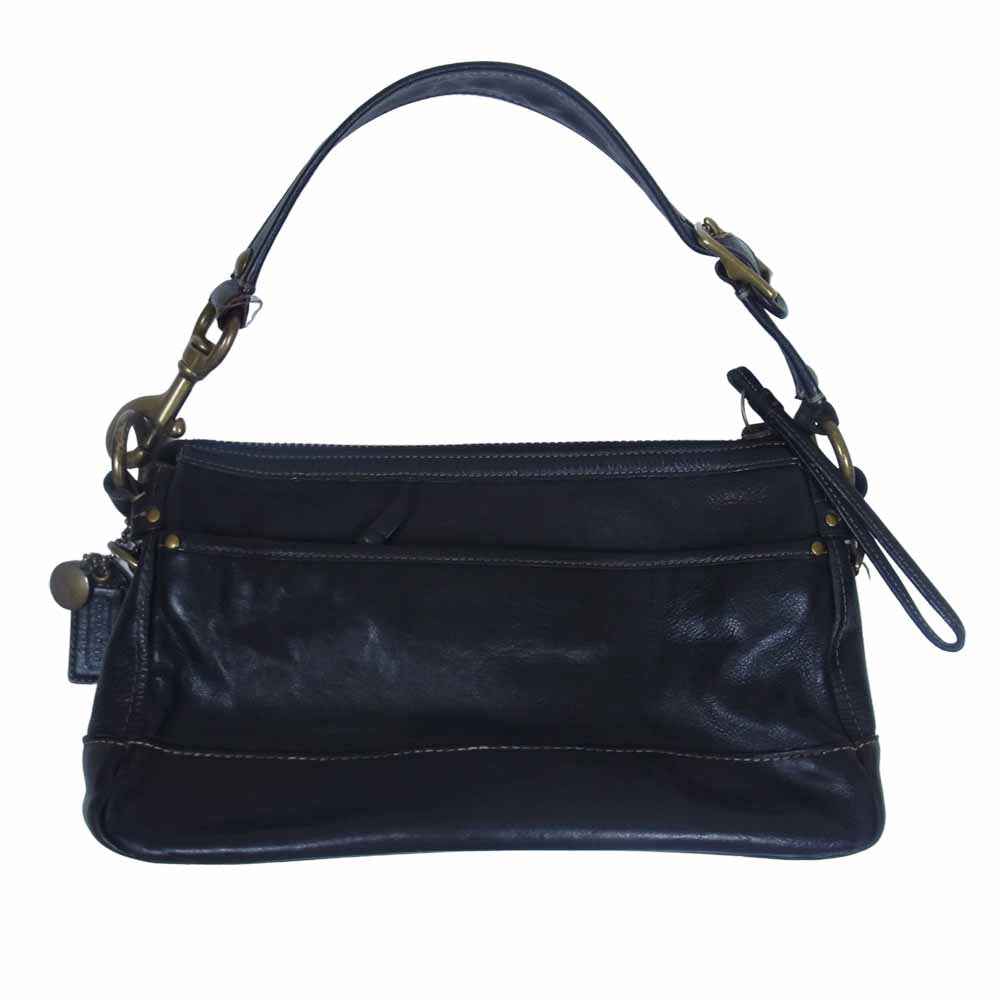 COACH コーチ レガシー レザー ショルダー バッグ ブラック系【中古】