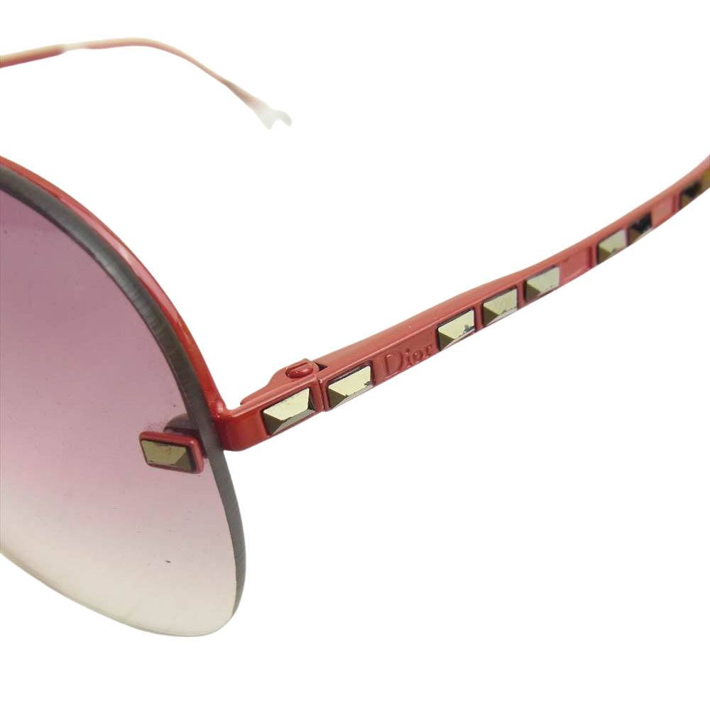 Christian Dior クリスチャンディオール TOREADIOR スタッズ サングラス レッド系【中古】