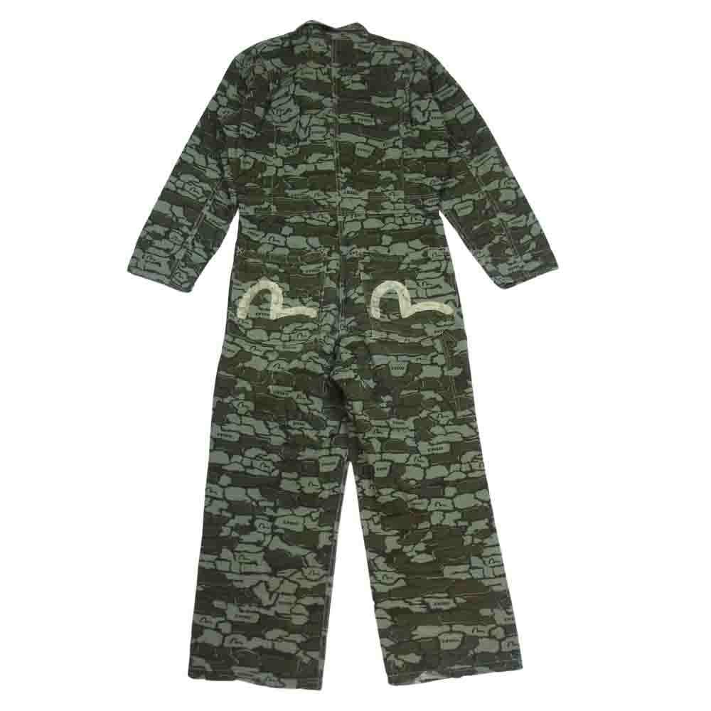 EVISU エヴィス Lot.1010 カモ ジャンプ スーツ ツナギ モスグリーン系 42【中古】