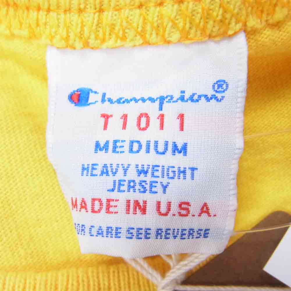 STANDARD CALIFORNIA スタンダードカリフォルニア × CHAMPION チャンピオン SD T1011 ロゴ プリント Tシャツ イエロー系 M【新古品】【未使用】【中古】