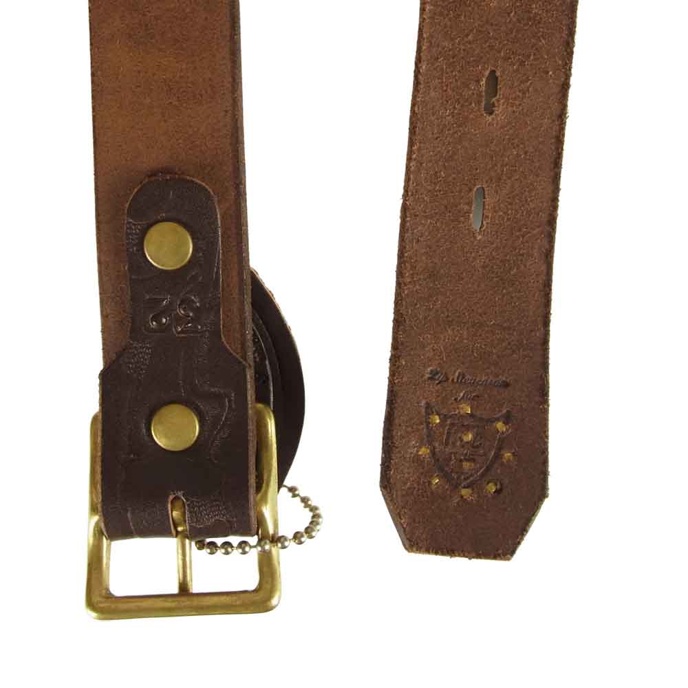 STANDARD CALIFORNIA スタンダードカリフォルニア × HTC エイチティーシー BELT EMB12 END ONLY #FLOWER ST 1.25 エンボスレザー エンドオンリー フラワー スタッズ レザー ベルト ブラウン系 32【新古品】【未使用】【中古】