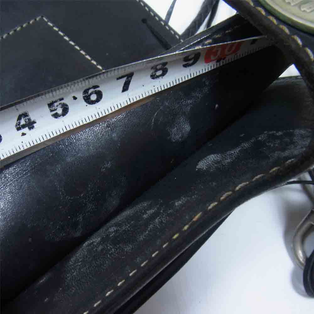 REDMOON レッドムーン MHS-02Ⅱ 8本編みレザーストラップ付 コンチョ レザー ロング ウォレット 長財布 ブラック系【中古】