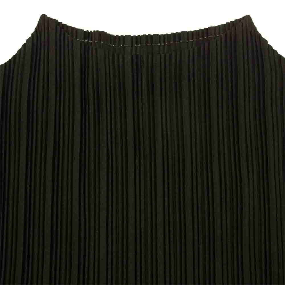 PLEATS PLEASE プリーツプリーズ イッセイミヤケ PP93-FK342 プリーツ加工 幅違いプリーツ モックネック カットソー 長袖 ブラック系 3【中古】