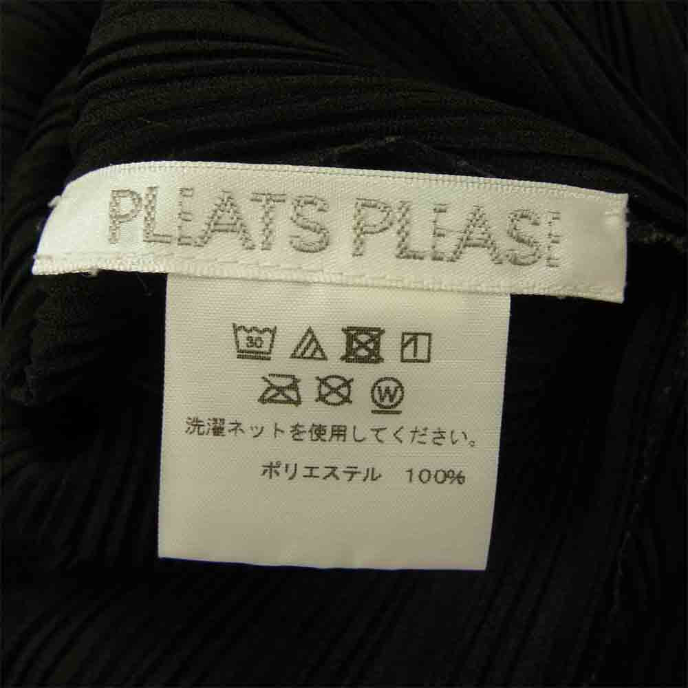 PLEATS PLEASE プリーツプリーズ イッセイミヤケ PP93-FK342 プリーツ加工 幅違いプリーツ モックネック カットソー 長袖 ブラック系 3【中古】