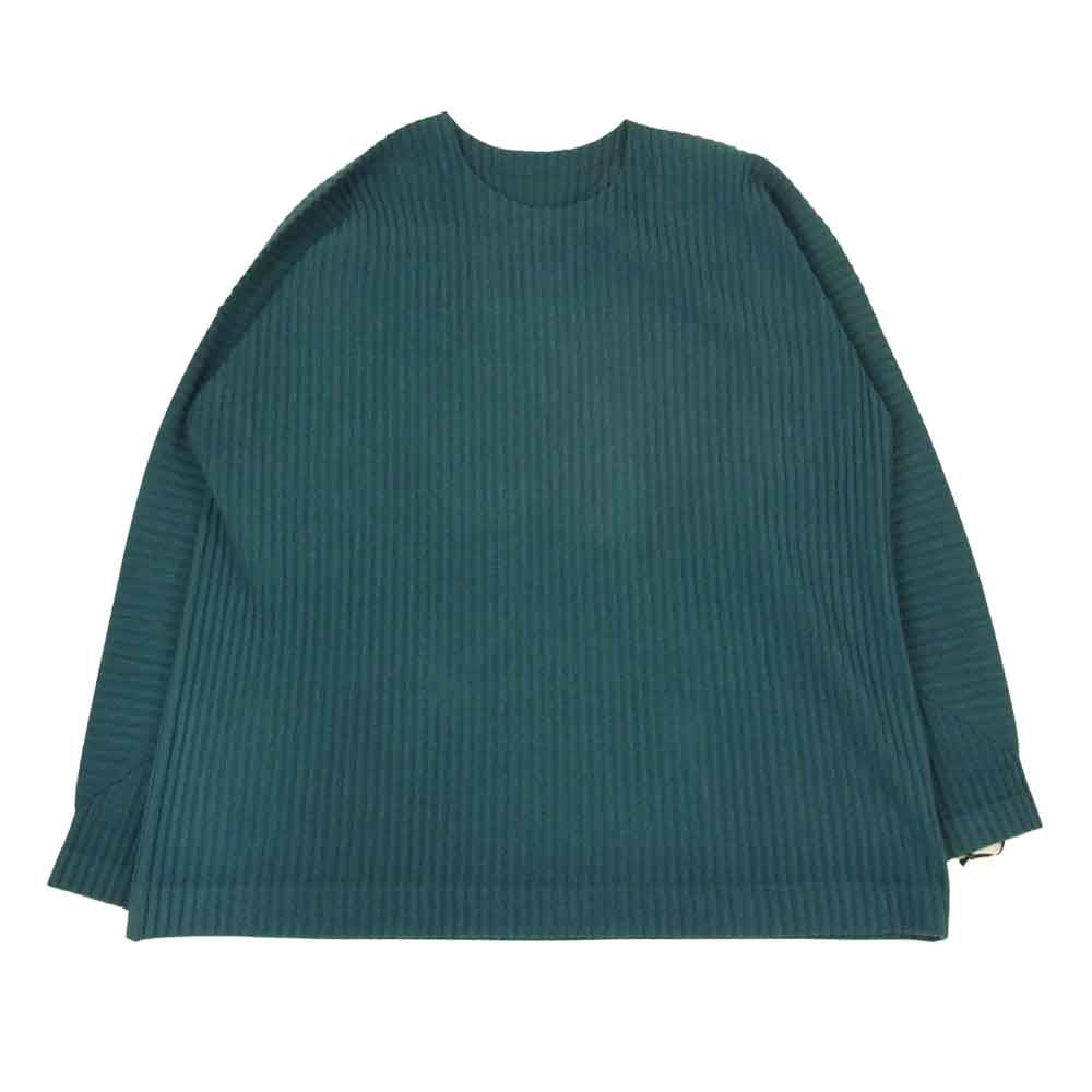ISSEY MIYAKE イッセイミヤケ HOMME PLISSE オムプリッセ HP21JK151 プリーツ カットソー 長袖 グリーン系 3【中古】