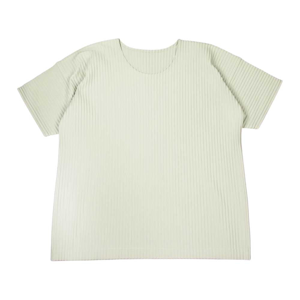ISSEY MIYAKE イッセイミヤケ HOMME PLISSE オムプリッセ HP55JK020 プリーツ クルーネック カットソー 半袖 グレー系 3【中古】