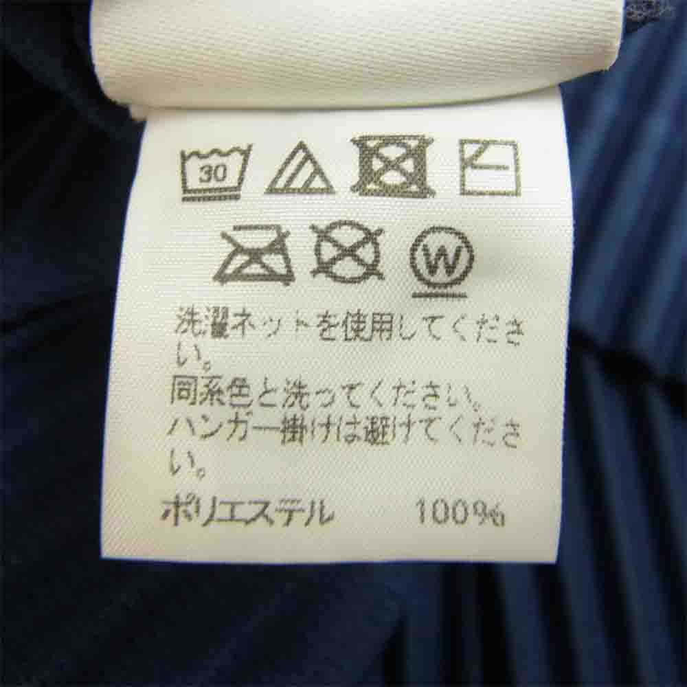 ISSEY MIYAKE イッセイミヤケ HOMME PLISSE オムプリッセ HP21JJ111 プリーツ スタンド カラー シャツ ネイビー系 3【中古】
