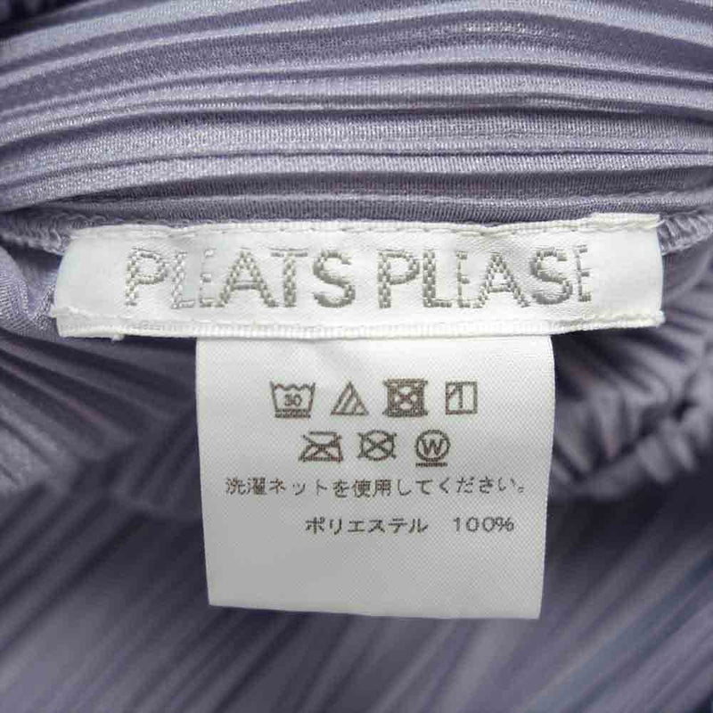 PLEATS PLEASE プリーツプリーズ イッセイミヤケ PP93-JH566 プリーツ加工 レイヤード スリット ノースリーブ ワンピース  パープル系 3【美品】【中古】