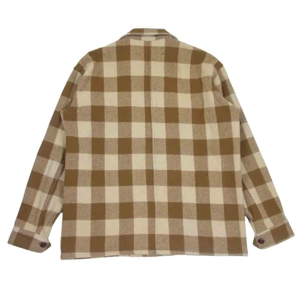 TENDERLOIN テンダーロイン T-BUFFALO JKT ウール チェック バッファロー シャツ ジャケット ライトブラウン系 XL【中古】