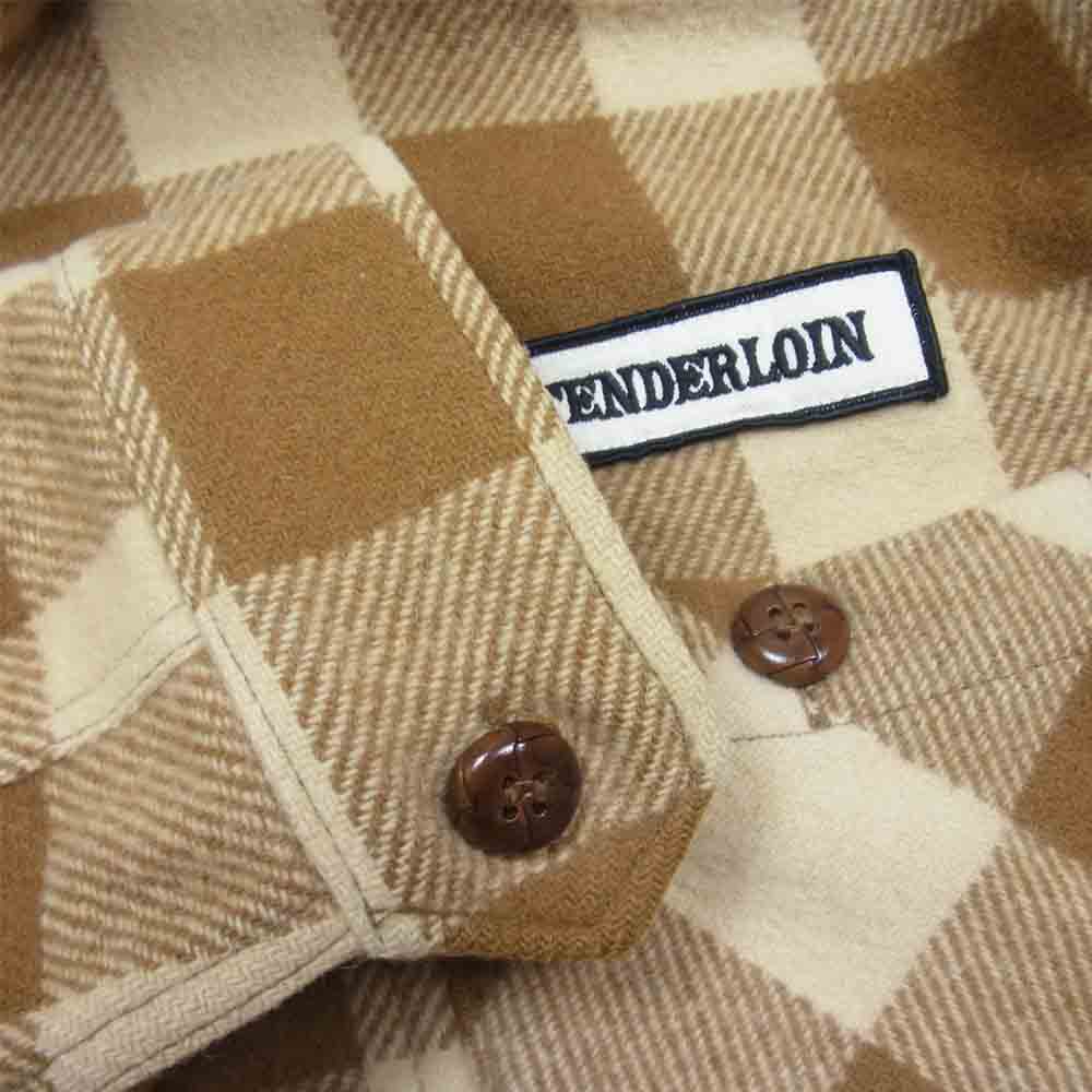 TENDERLOIN テンダーロイン T-BUFFALO JKT ウール チェック バッファロー シャツ ジャケット ライトブラウン系 XL【中古】