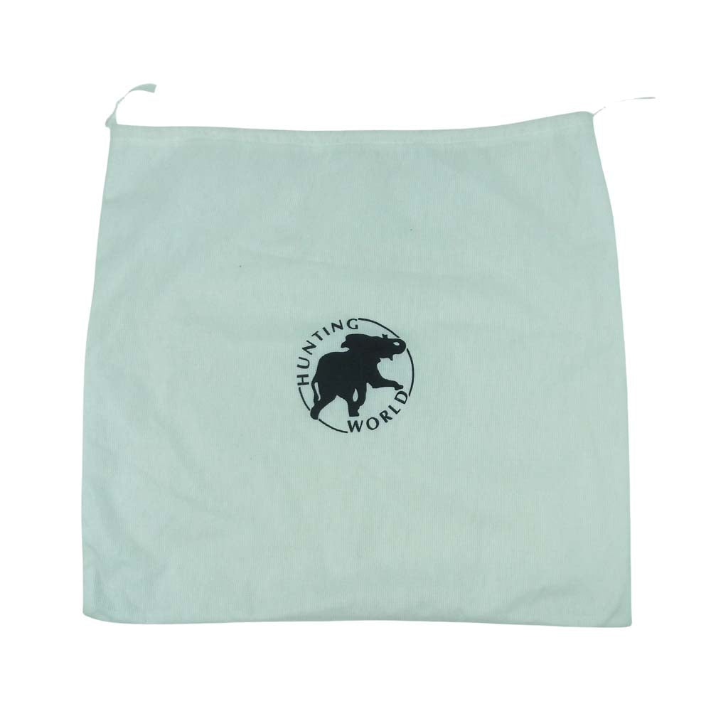 HUNTING WORLD ハンティングワールド 010601 レザー キャンバス ショルダー バッグ ブラック系【中古】