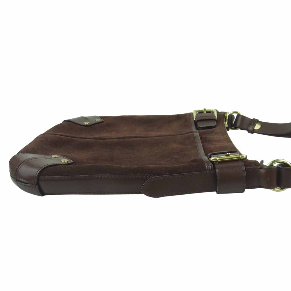 HUNTING WORLD ハンティングワールド 010702 スエード レザー ショルダー バッグ ブラウン系【中古】