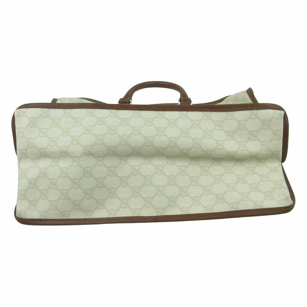 GUCCI グッチ 189899 GGプラス スプリーム PVC レザー ブリーフケース トート バッグ オフホワイト系 ブラウン系【中古】