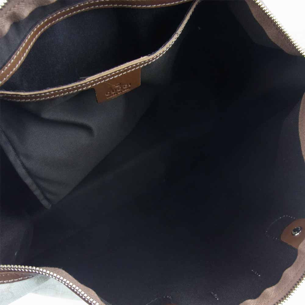 GUCCI グッチ 189899 GGプラス スプリーム PVC レザー ブリーフケース トート バッグ オフホワイト系 ブラウン系【中古】