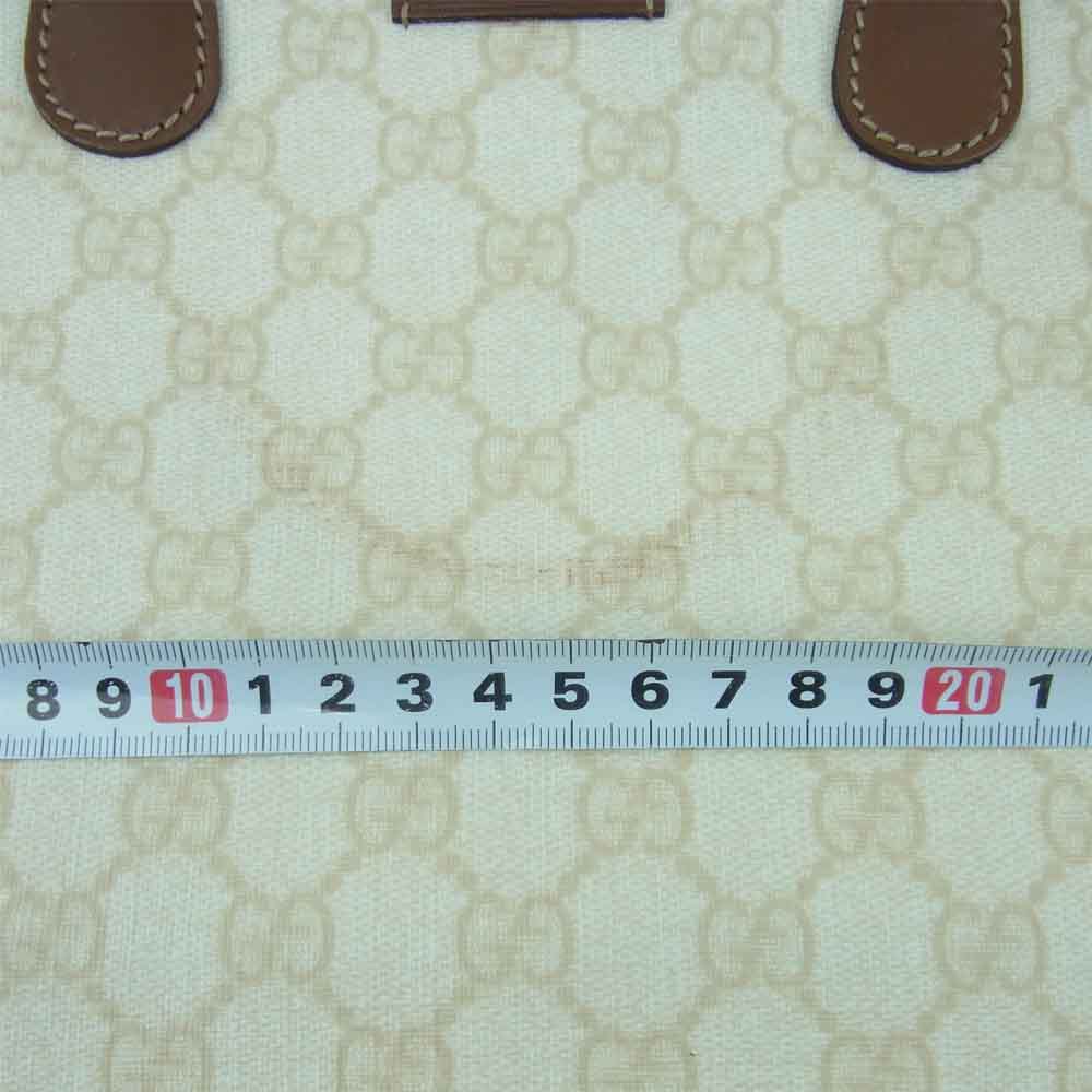 GUCCI グッチ 189899 GGプラス スプリーム PVC レザー ブリーフケース トート バッグ オフホワイト系 ブラウン系【中古】