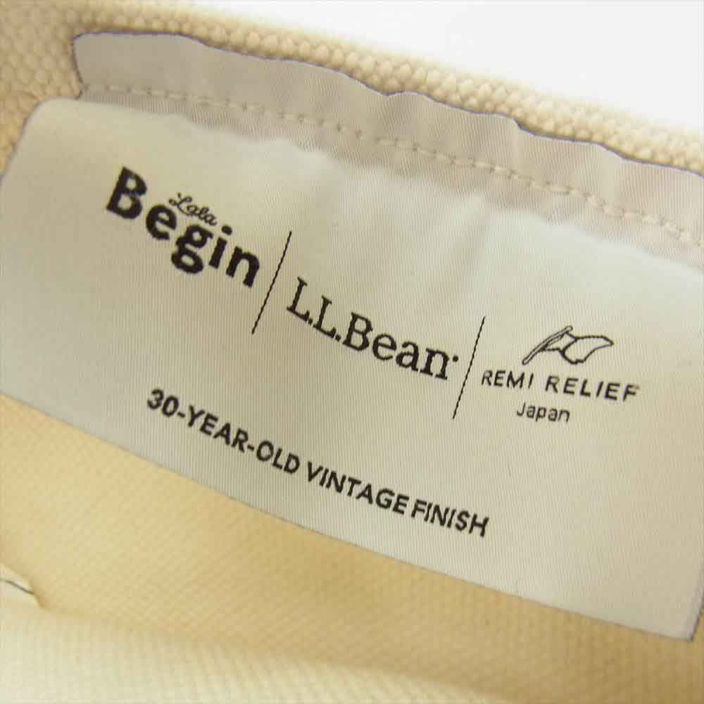 REMI RELIEF レミレリーフ × L.L.Bean エルエルビーン LaLa Begin 別注 HANDWORK ヴィンテージ加工 シリンダー キャンバス トート ベージュ系【中古】