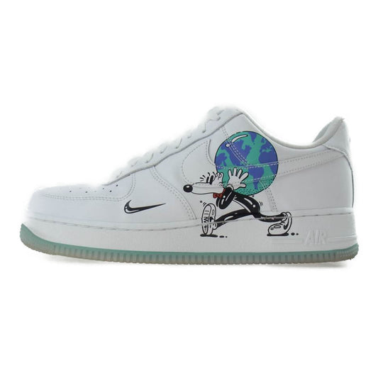 NIKE ナイキ CI5545-100 AIR FORCE 1 FLY LEATHER QS エアフォースワン スティーブン ハリントン コラボ Earth Day アースデイ スニーカー ホワイト系 27cm【中古】