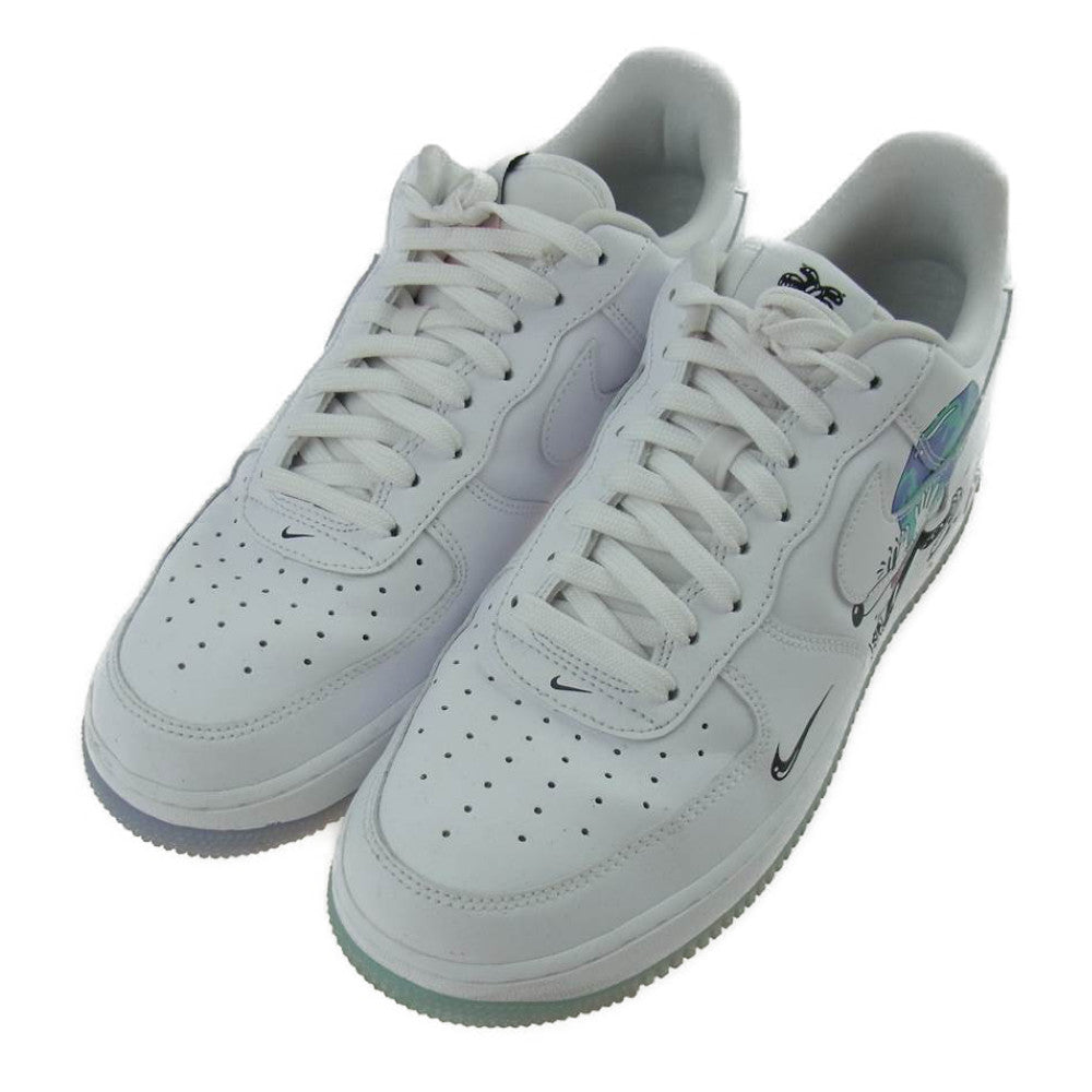 NIKE ナイキ CI5545-100 AIR FORCE 1 FLY LEATHER QS エアフォースワン スティーブン ハリントン コラボ Earth Day アースデイ スニーカー ホワイト系 27cm【中古】