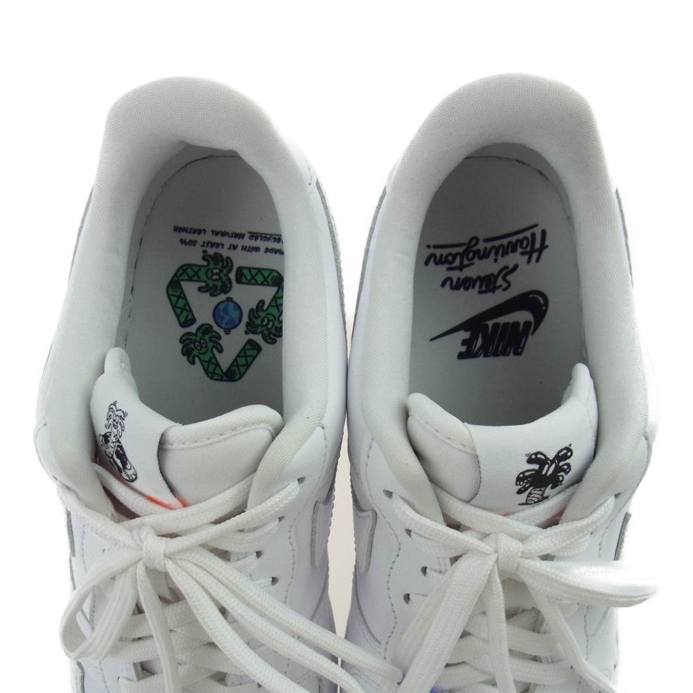 NIKE ナイキ CI5545-100 AIR FORCE 1 FLY LEATHER QS エアフォースワン スティーブン ハリントン コラボ Earth Day アースデイ スニーカー ホワイト系 27cm【中古】