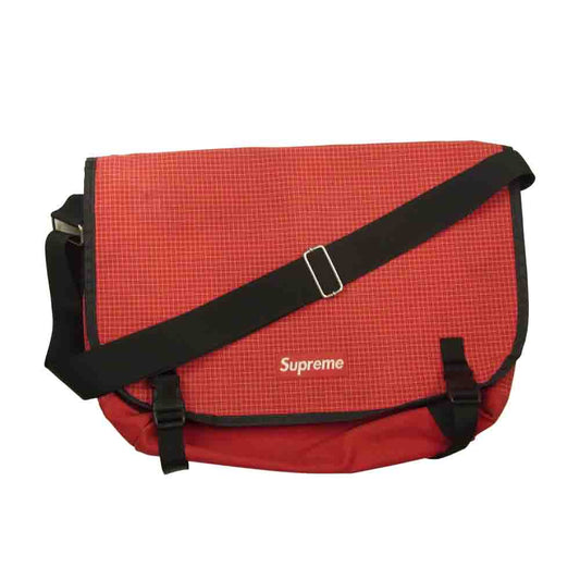 Supreme シュプリーム 09AW Messenger Bag リップストップ チェック メッセンジャー バッグ レッド系【中古】
