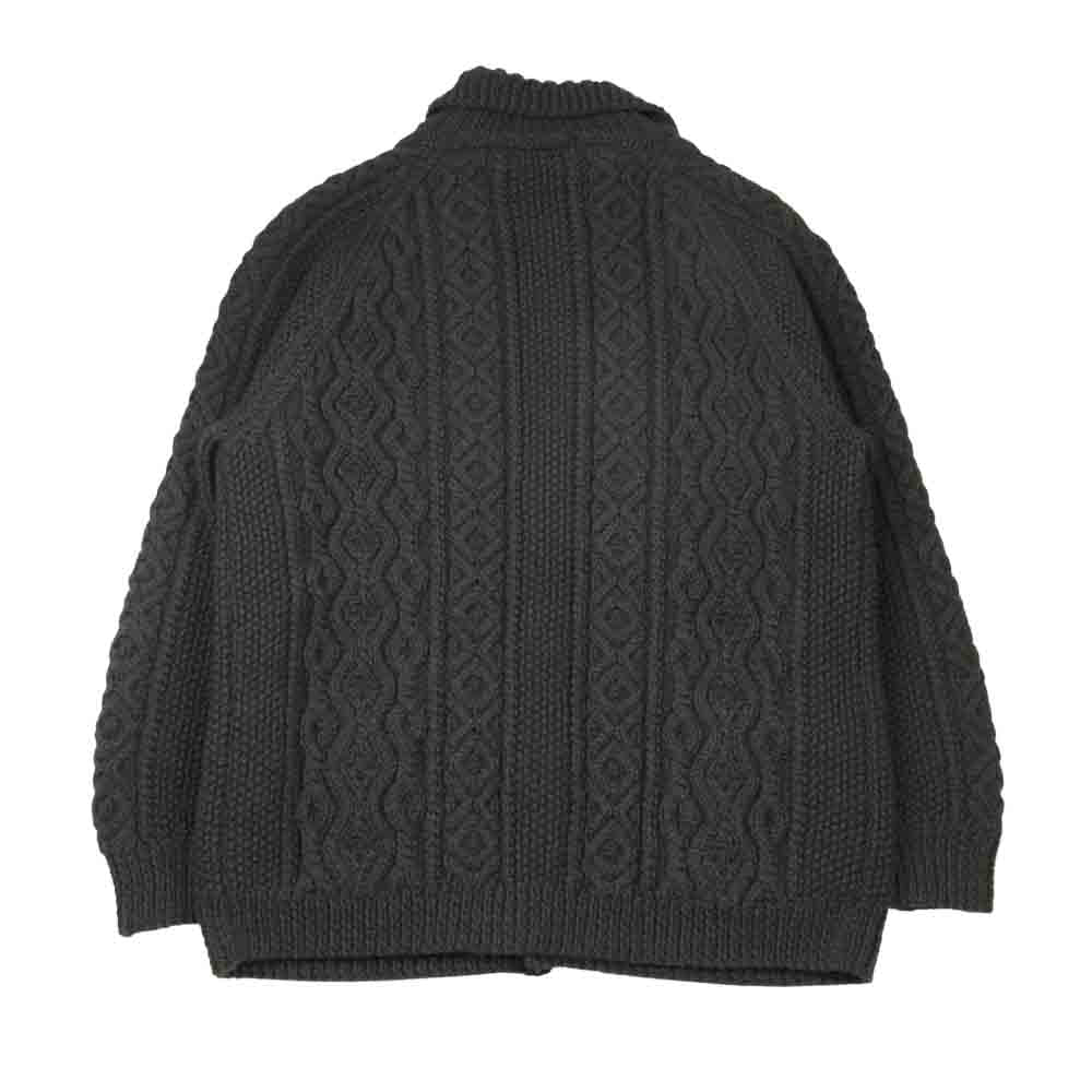 INVERALLAN インバーアラン 茶タグ 3a Lumber Cardigan ランバー カーディガン ハンドニット アラン 襟付き カーディガン ネイビー系【中古】
