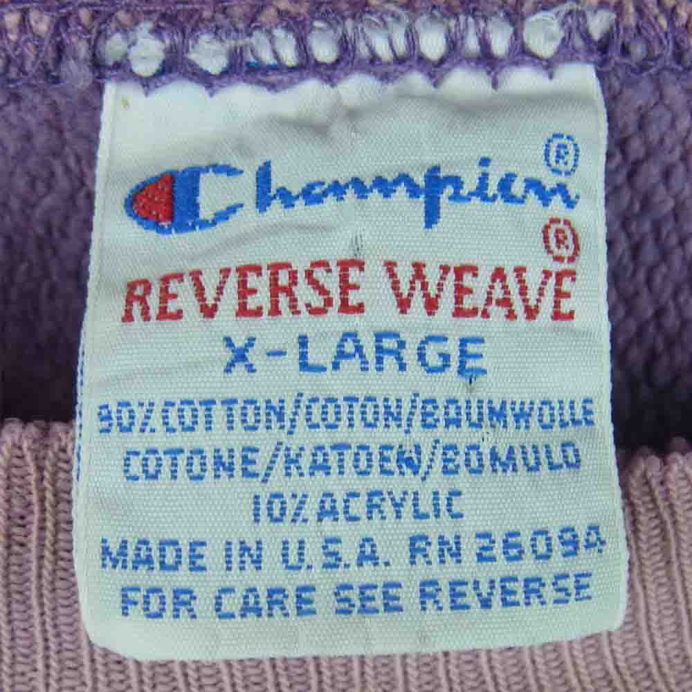 Champion チャンピオン USA製 90s 刺繍タグ リバースウィーブ スウェット パープル系 ピンク系 XL【中古】