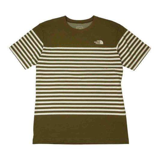 THE NORTH FACE ノースフェイス NT32137 S/S PANEL BORDER TEE ボーダー Tシャツ カーキ系 M【中古】