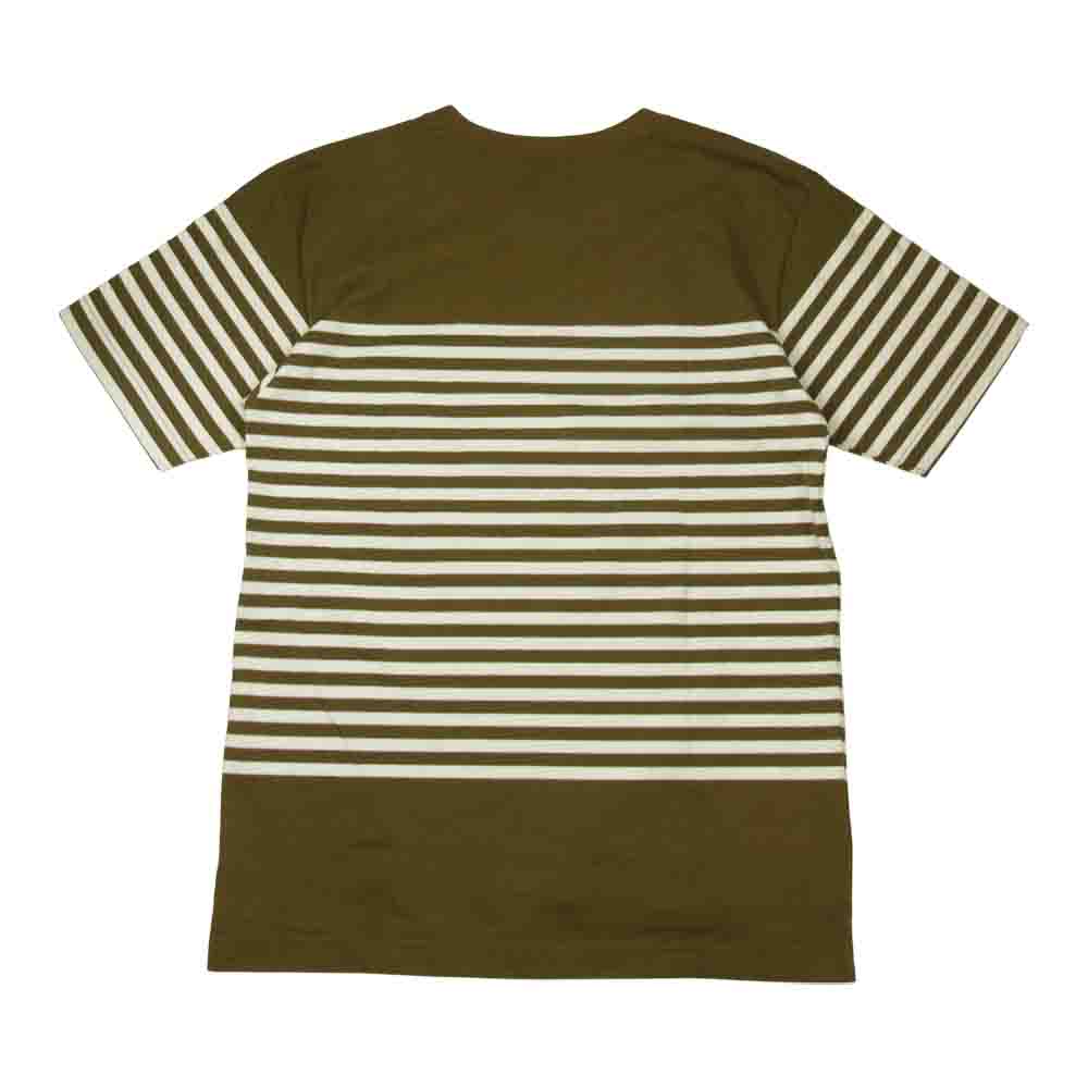 THE NORTH FACE ノースフェイス NT32137 S/S PANEL BORDER TEE ボーダー Tシャツ カーキ系 M【中古】