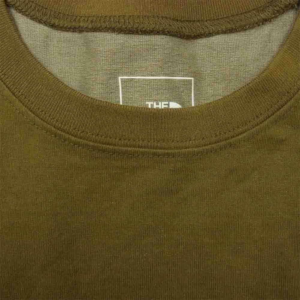 THE NORTH FACE ノースフェイス NT32137 S/S PANEL BORDER TEE ボーダー Tシャツ カーキ系 M【中古】