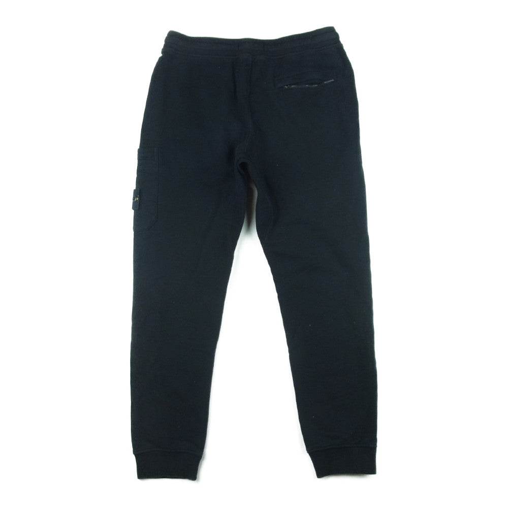 STONE ISLAND ストーンアイランド 国内正規品 19AW 711560320 ロゴパッチ ワッペン 裏起毛 シャーリング テーパード スウェット パンツ ブラック系 M【中古】