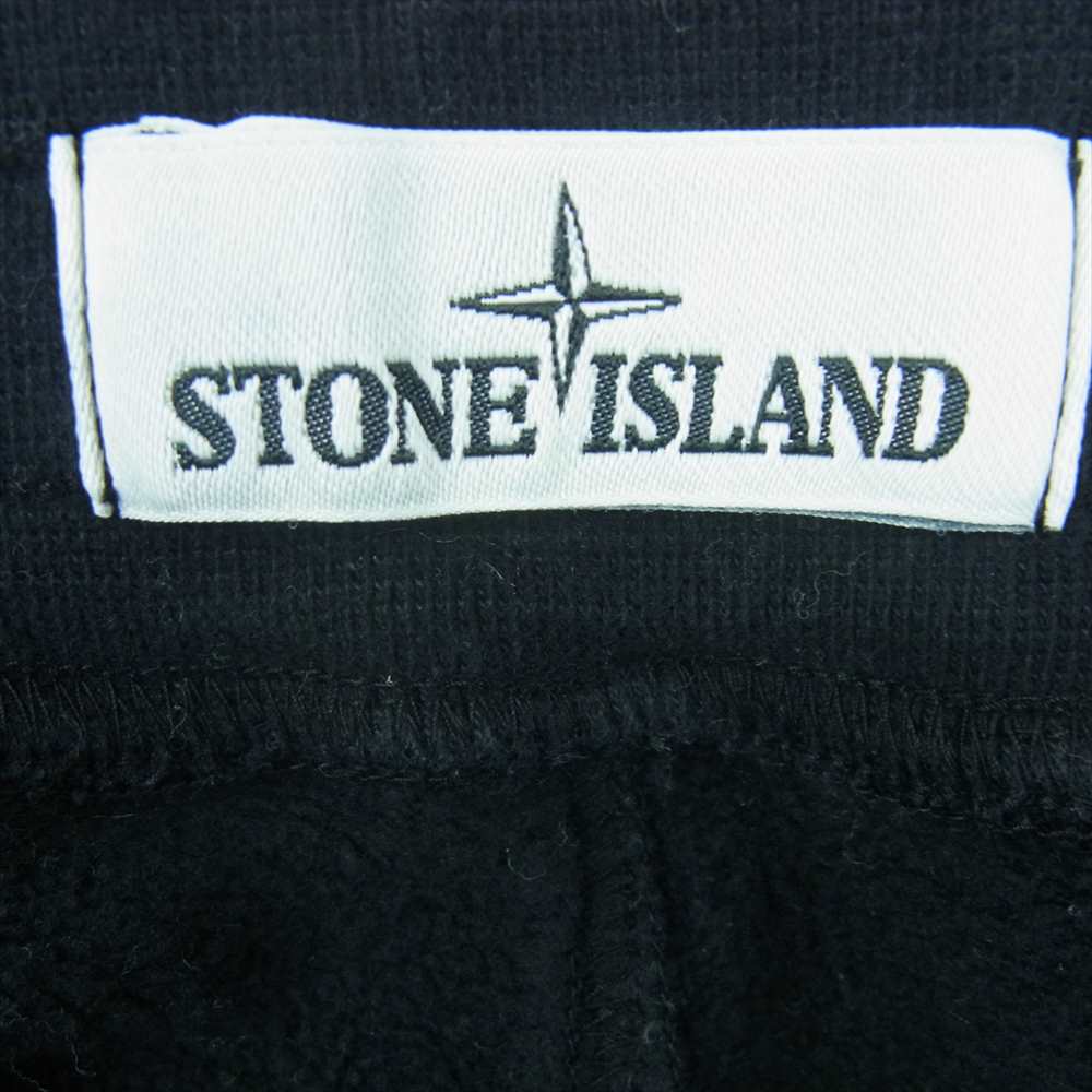 STONE ISLAND ストーンアイランド 国内正規品 19AW 711560320 ロゴパッチ ワッペン 裏起毛 シャーリング テーパード スウェット パンツ ブラック系 M【中古】