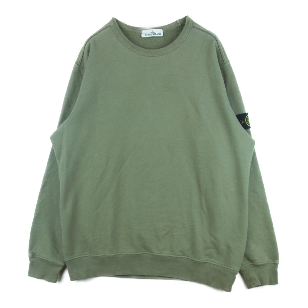 STONE ISLAND ストーンアイランド 国内正規品 19AW 711562720 ロゴパッチ ワッペン クルーネック L/S 長袖 スウェット カーキ系 XXL【中古】